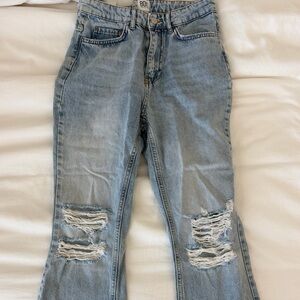 BDG Light Blue Distressed Flare Jeans